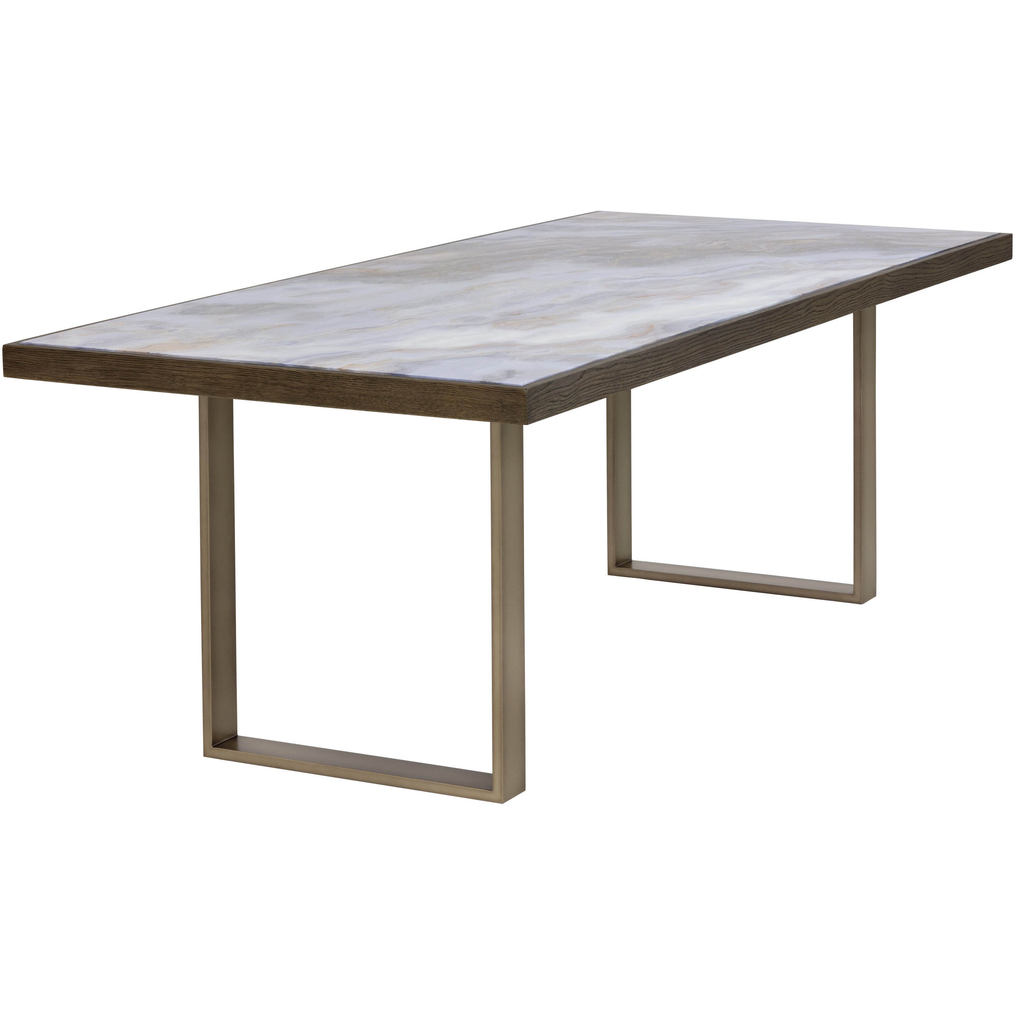 Fuentes 86 X 40 inch Brown / Brass Dining Table